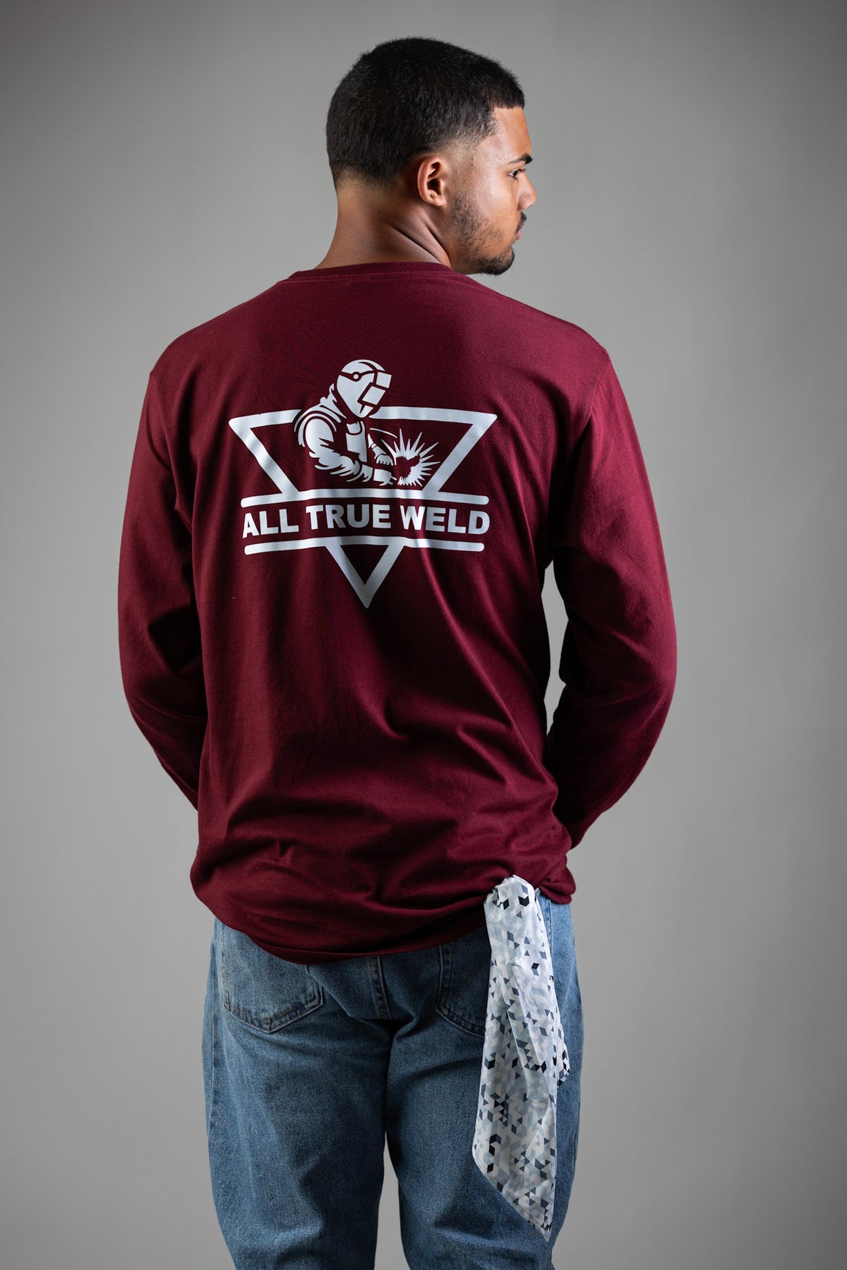 All True Weld – Industrial Long Sleeve Tee | Burgundy