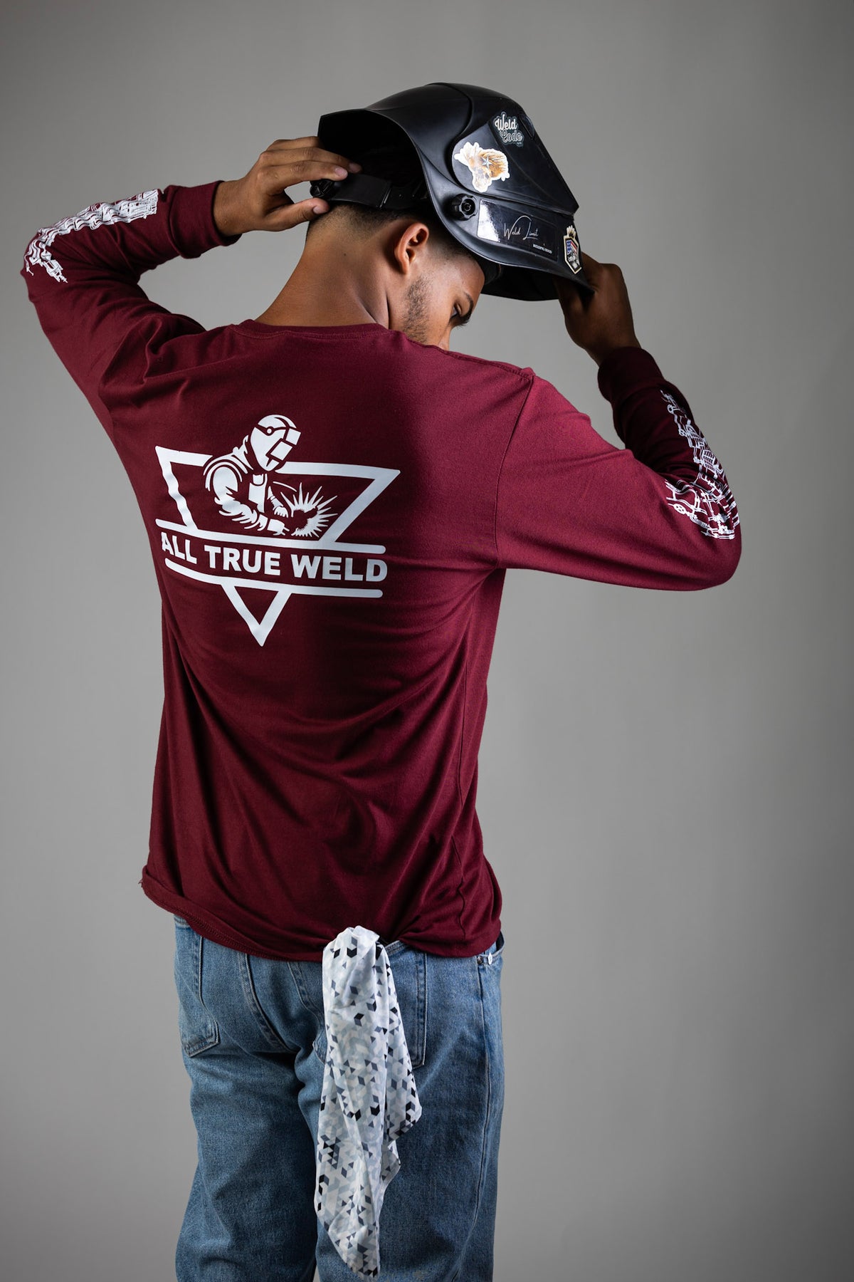 All True Weld – Industrial Long Sleeve Tee | Burgundy